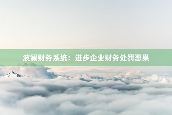 波澜财务系统：进步企业财务处罚恶果